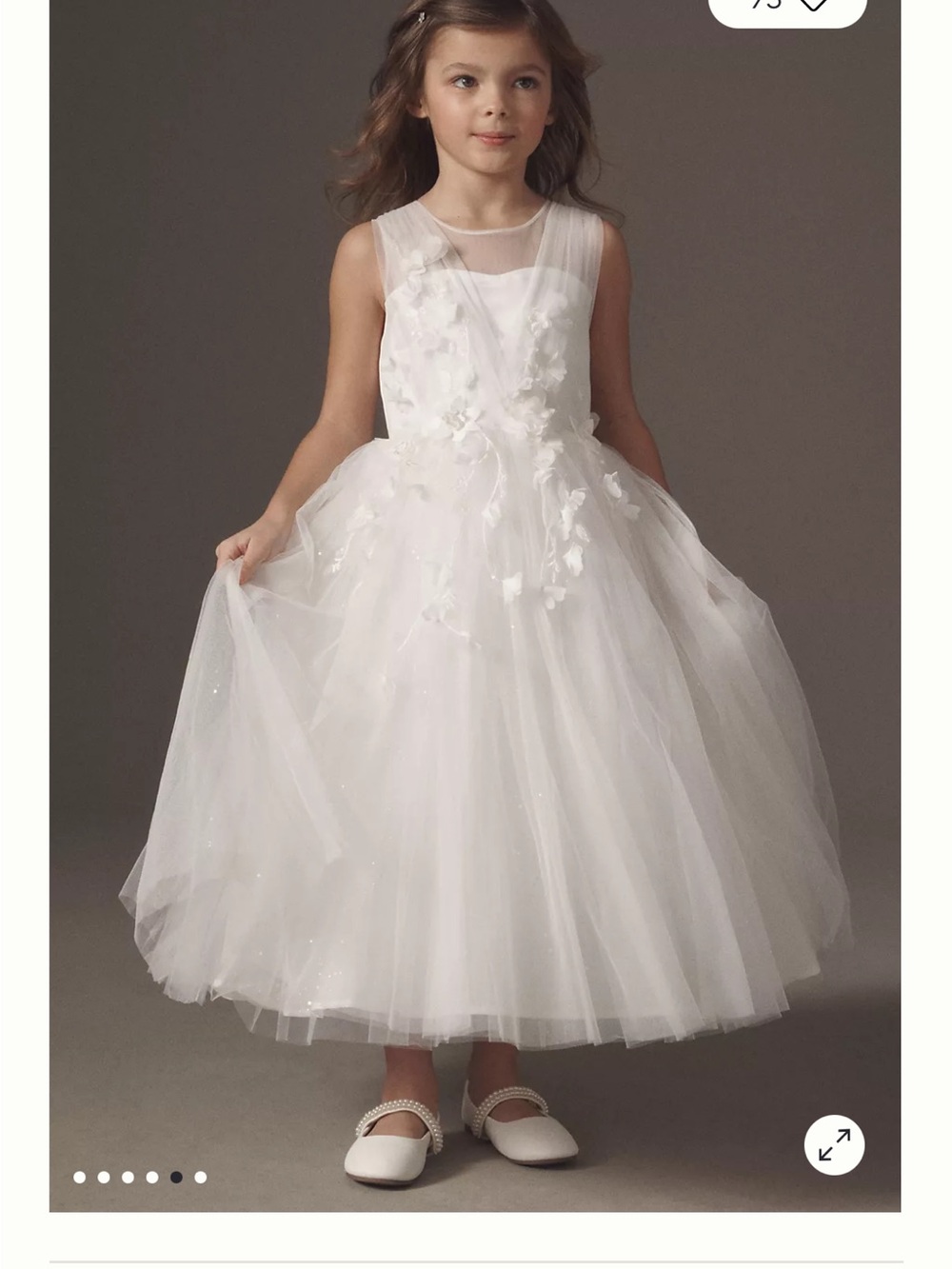 Classic White Tulle Flower Girl Dress